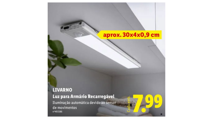 Luz para Arm&aacute;rio Recarreg&aacute;vel