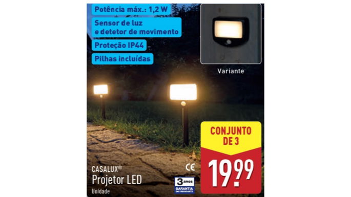 luzes exterior no Aldi
