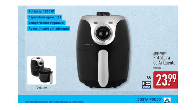 fritadeira em promo&ccedil;&atilde;o no aldi