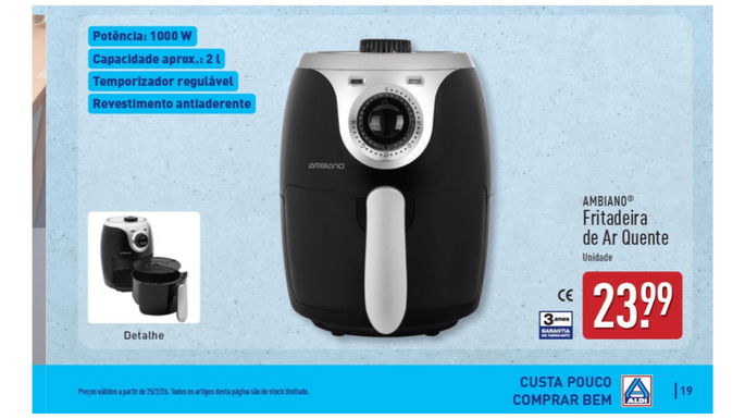 fritadeira por 24,99 euros