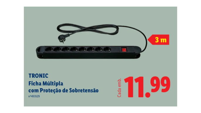 Ficha M&uacute;ltipla com Prote&ccedil;&atilde;o de Sobretens&atilde;o