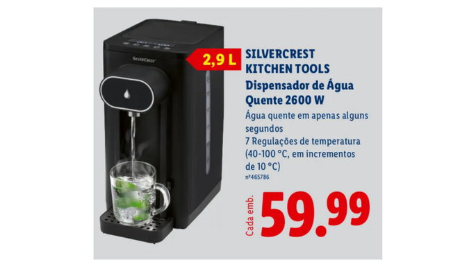 Dispensor de agua quente lidl