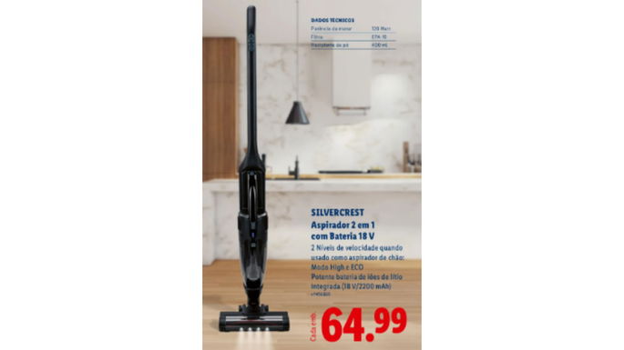 aspirador vertical no Lidl
