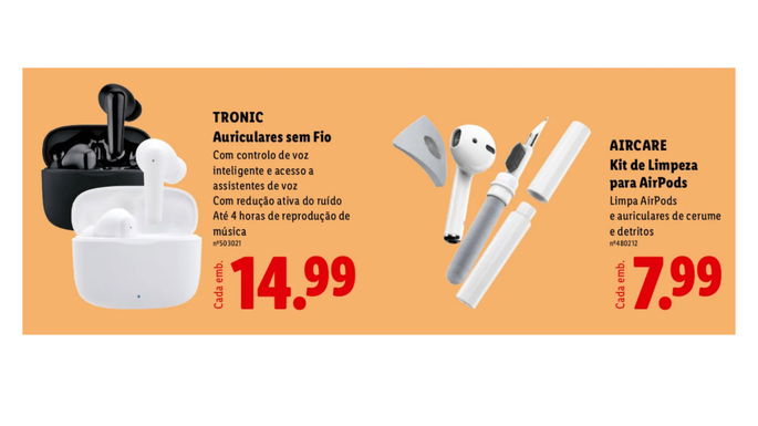 fones sem fios do lidl