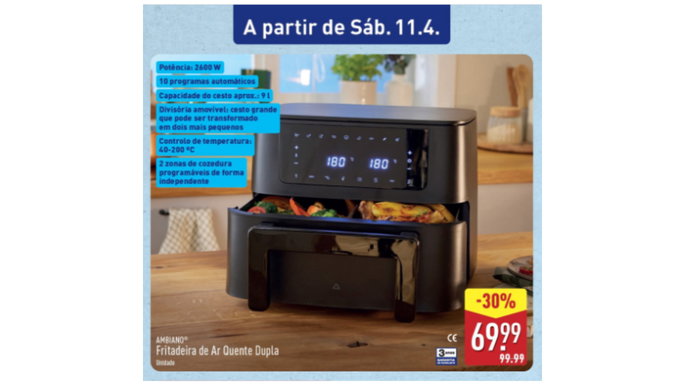 fritadeira por 69,99 euros