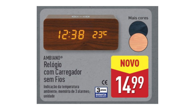 Rel&oacute;gio com carregador