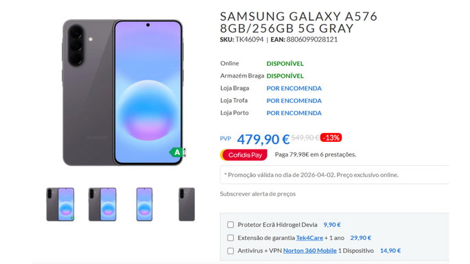 Samsung Galaxy A576 8GB/256GB 5G Gray