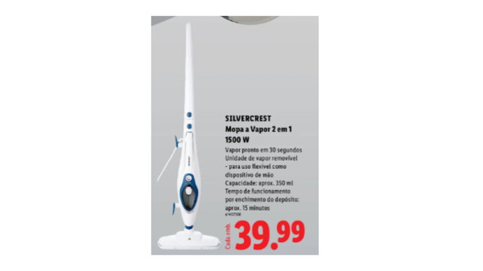Mopa a vapor 2 em 1 no LIDL