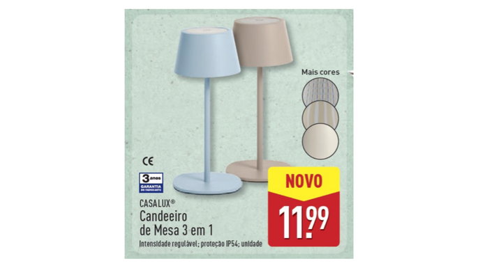 candeeiro por 11,99 euros