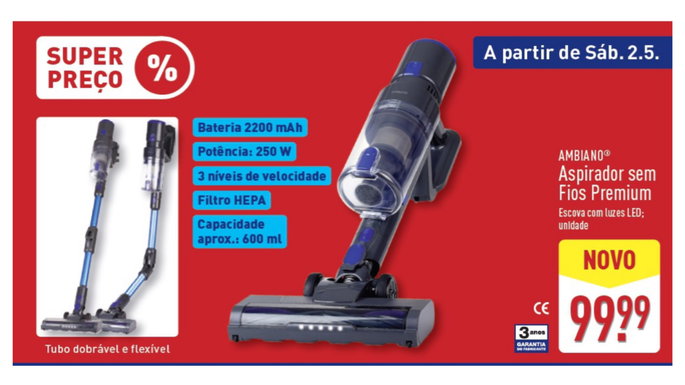 Aspirador sem Fios no aldi