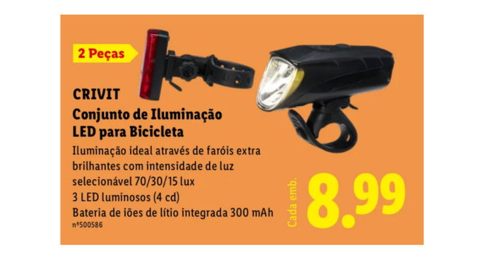 Conjunto de Ilumina&ccedil;&atilde;o LED para Bicicleta