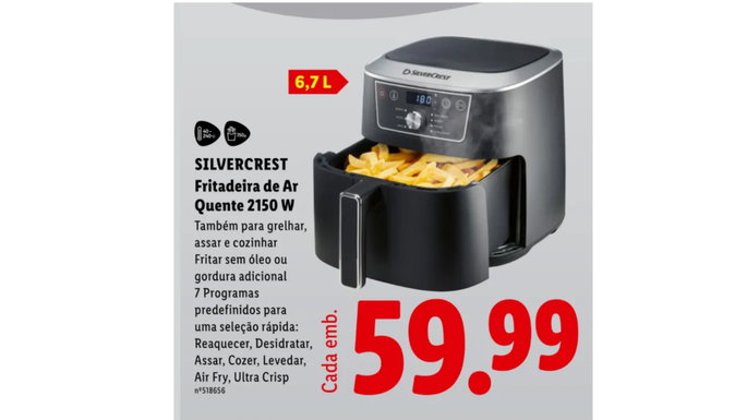Fritadeira de Ar Quente 2150 W