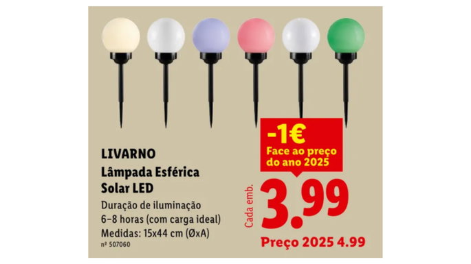 lampada esferica solar