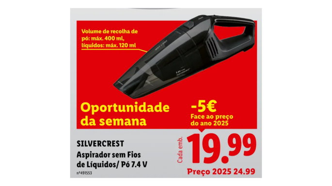 Aspirador sem Fios de L&iacute;quidos/ P&oacute; 7.4 V