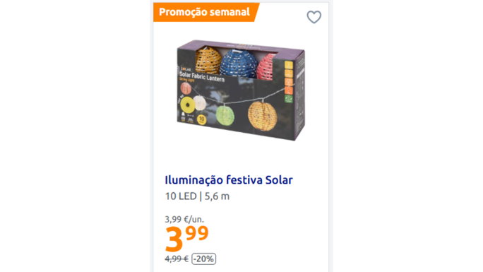 Ilumina&ccedil;&atilde;o festiva Solar por apenas 3,99 euros