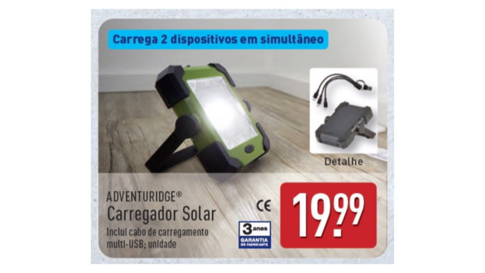 Carregador solar por menos de 20 euros