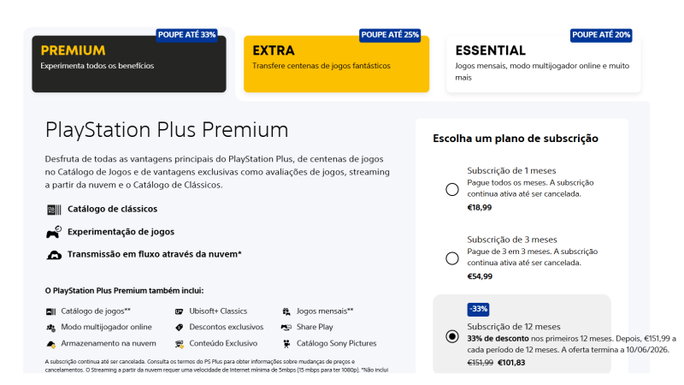 Promo&ccedil;&atilde;o PlayStation Plus Premium