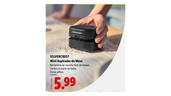 Mini aspirador no Lidl por apenas 5,99 euros