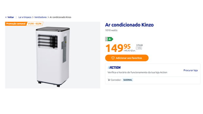ar condicionado action por 149,00