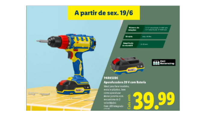 Aparafusadora 20 V com Bateria