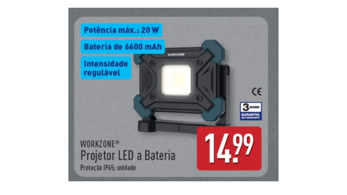 projetor LED a bateria WORKZONE&reg;