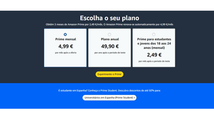 pre&ccedil;o amazon prime