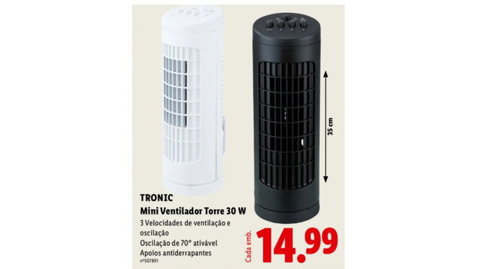 Ventilador Torre 30 W por apenas 14,99 euros