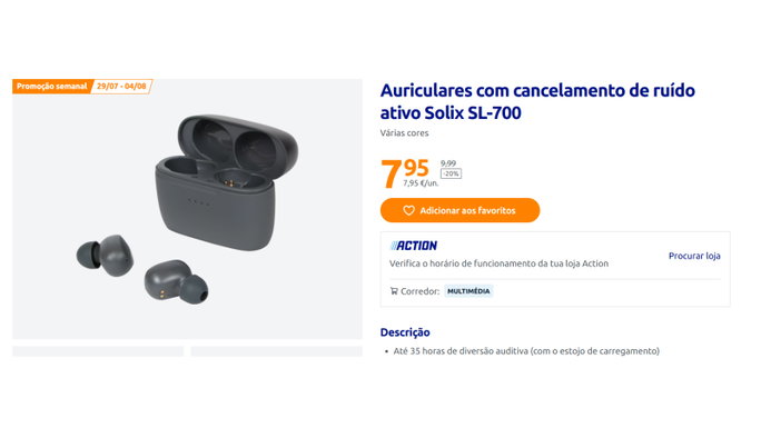 Auriculares com cancelamento de ru&iacute;do ativo Solix SL-700