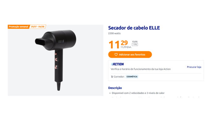 secador de cabelo ELLE