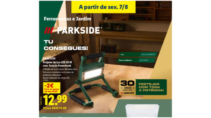 Projetor de Luz LED PARKSIDE 20 W