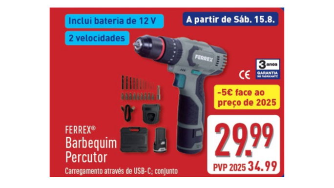 Berbequim Percutor FERREX&reg; &mdash; 15/08 a 16/08