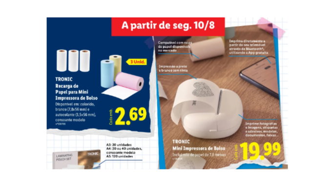 TRONIC Mini Impressora de Bolso