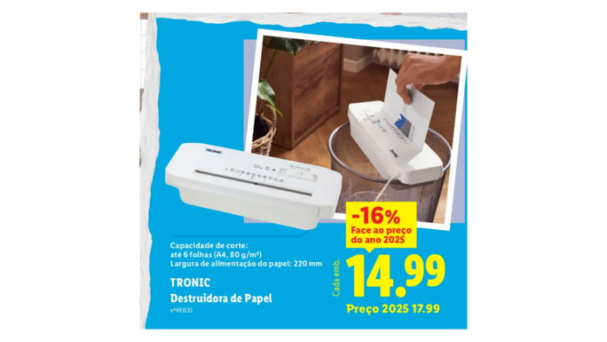 TRONIC Destruidora de Papel