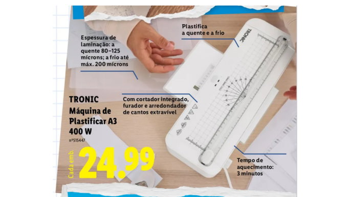TRONIC M&aacute;quina de Plastificar A3 400 W