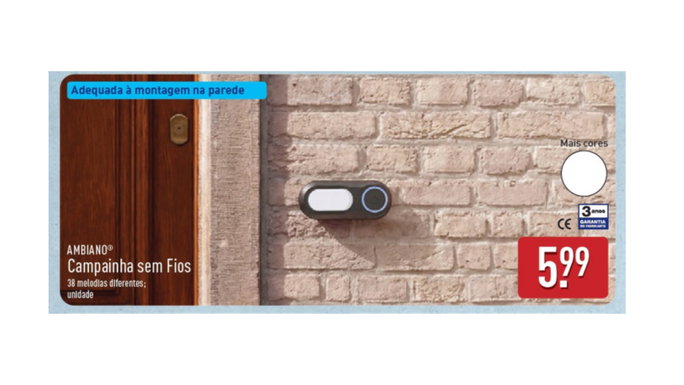 Promo&ccedil;&atilde;o de 22.08 AMBIANO&reg;  Campainha Sem Fios