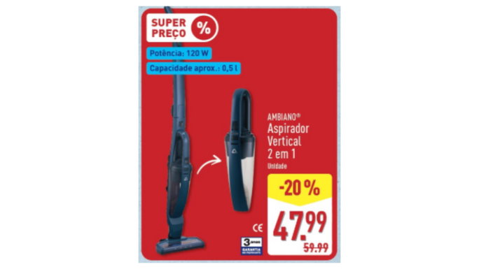 Aspirador Manual sem Fios no aldi