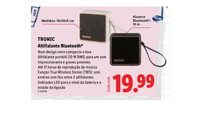 coluna de som  por 19,99 euros