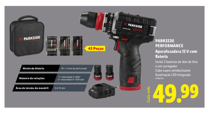 Aparafusadora 20 V com Bateria