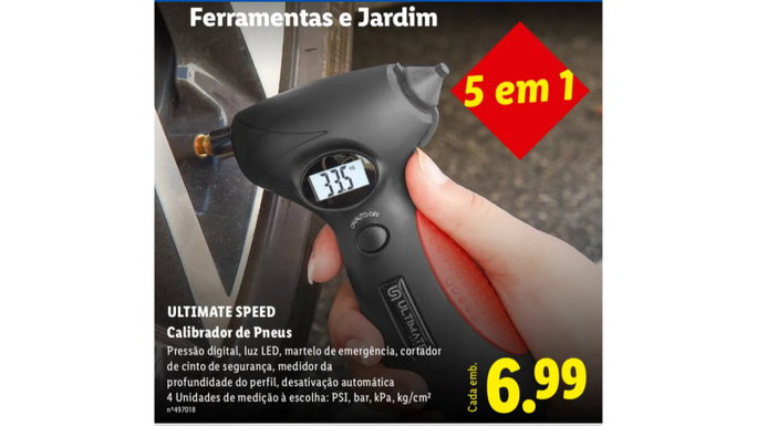 calibrador de pneus 5 em 1