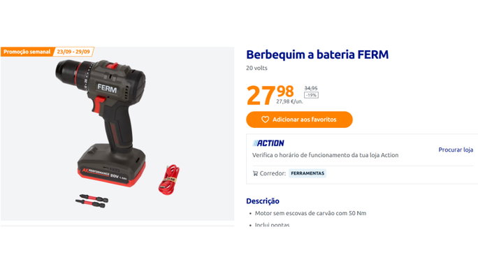 Berbequim a bateria FERM