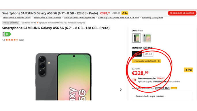 Cup&atilde;o Worten de 10%