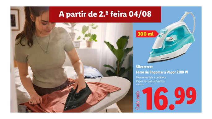 ferro de engomar a vapor do lidl