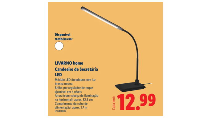 LIVARNO home Candeeiro de Secretária LED