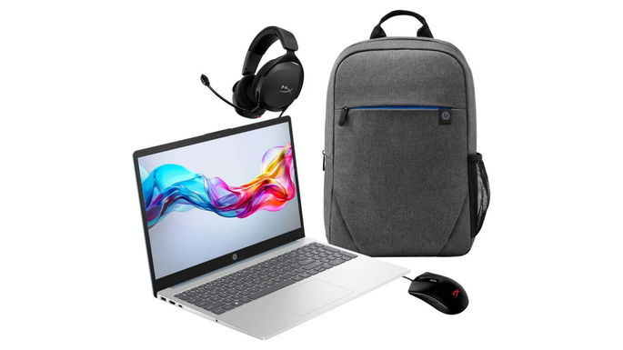 Pack HP 15-FD1010NP (15.6'' - Intel Core Ultra 5 125H - RAM: 32 GB - 1 TB SSD) + Mochila + Auscultadores + Rato