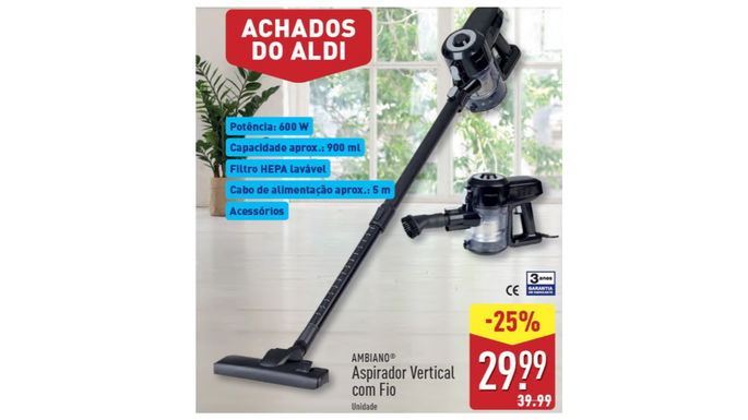 Aspirador Vertical com Fio