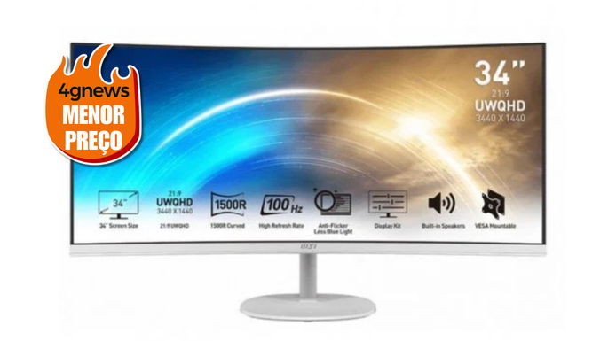 Monitor MSI PRO MP341CQW 34" LED UWQHD 100Hz Curvo
