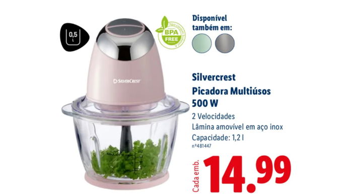 Picadora Multiúsos 500 W do lidl