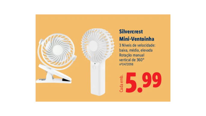 Mini ventoinha do lidl