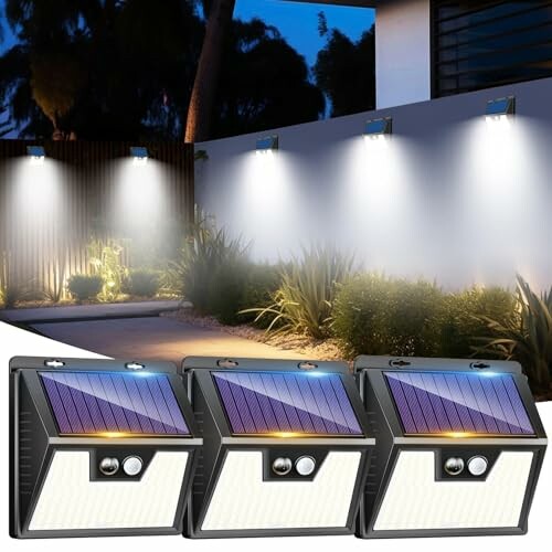 LOTMOS Luz Solar Exterior Sensor de Movimento 3 x 176 LED