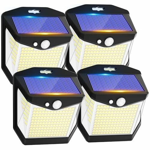 Luz solar LED exterior jardim: 248 LED luzes solares sensor de movimento 270°